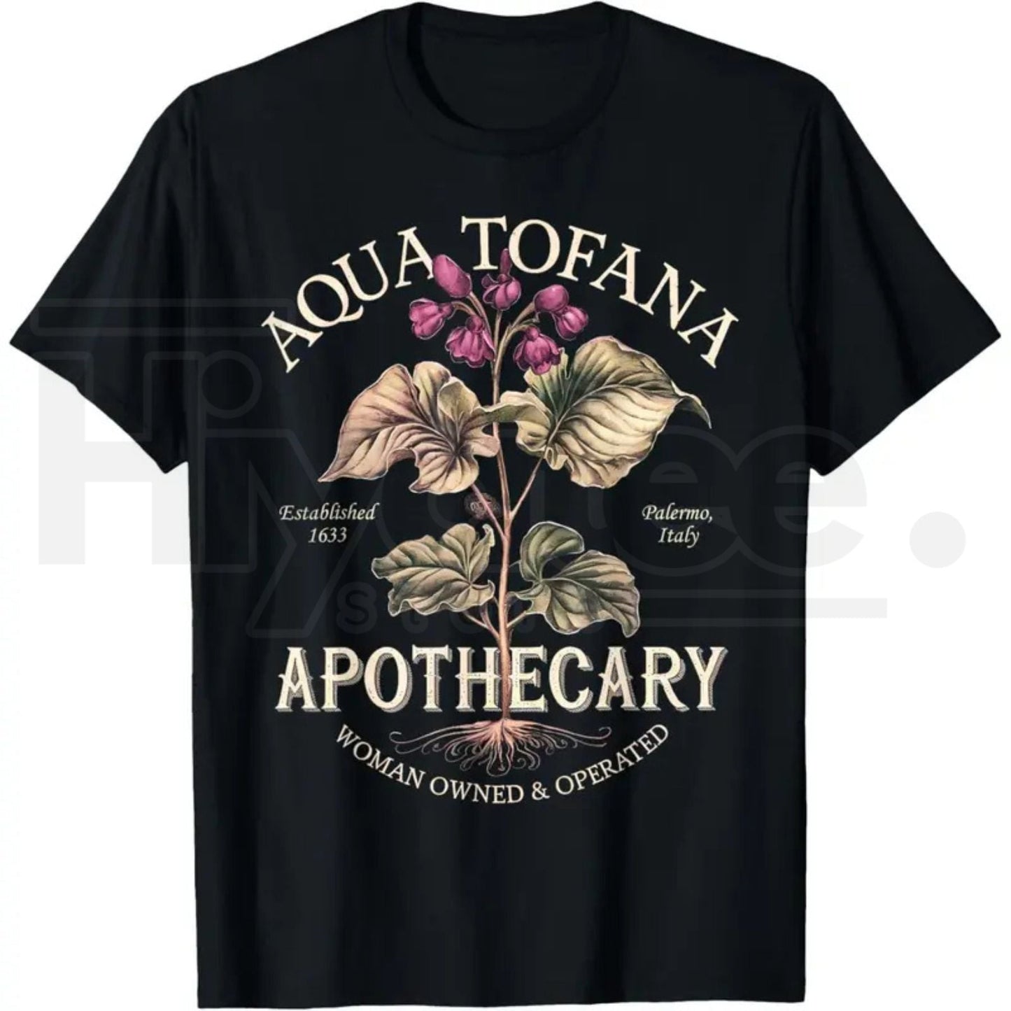 Vintage Apothecary Graphic Tee – “Aqua Tofana” Dark Humor Retro Top