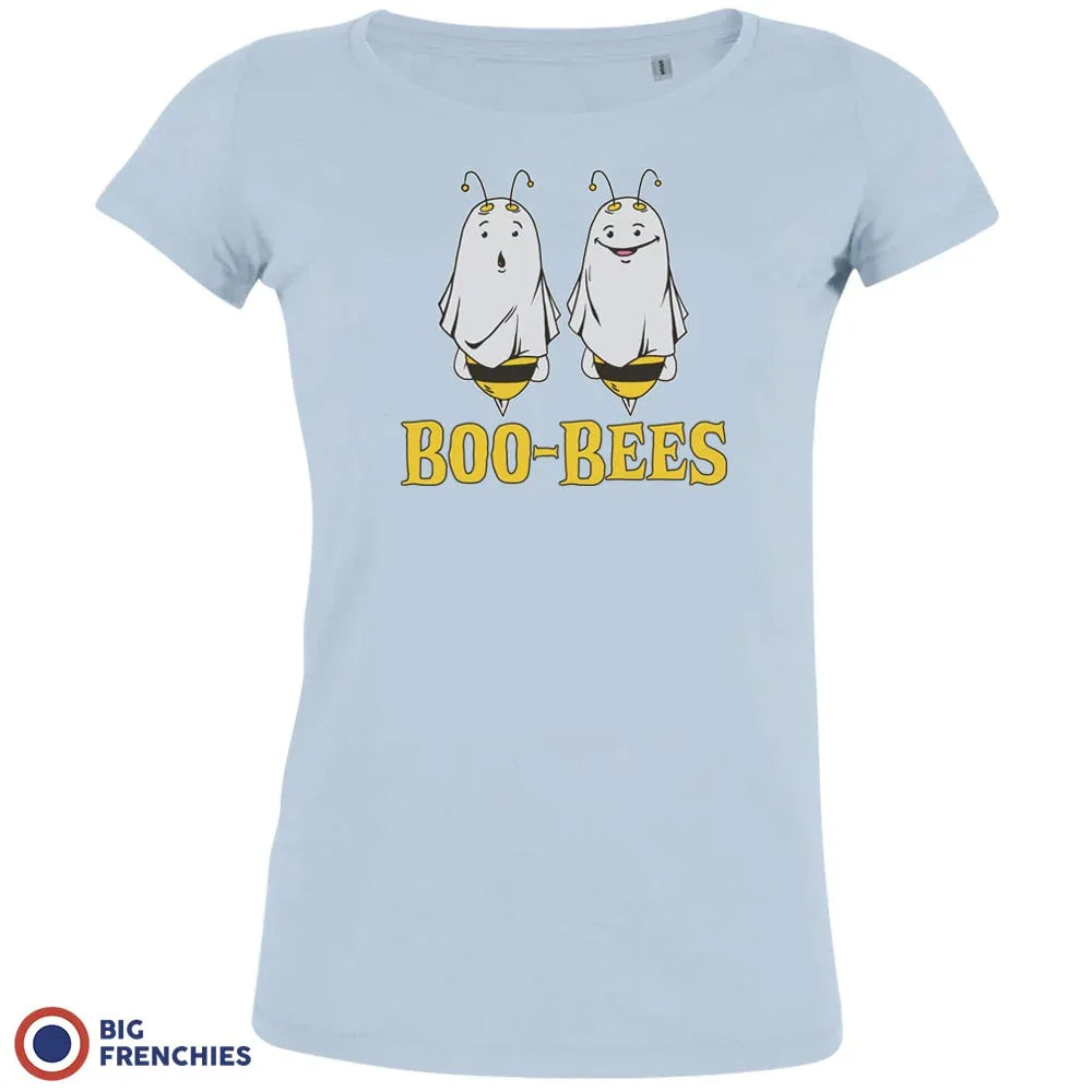 Women’s Organic Cotton Halloween Tee – “Boo-Bees” Funny Ghost Graphic Top
