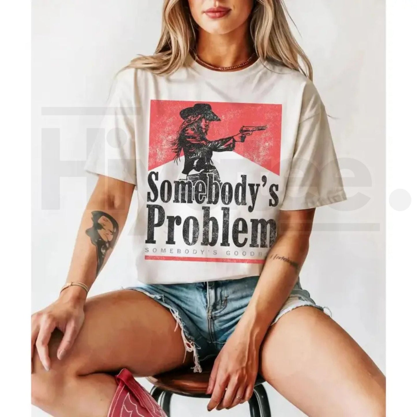 Vintage 90s Country Western Graphic Tee – “Somebody’s Problem” Concert Style Top